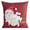 Poszewka świąteczna biała 45 x 45 cm – welwetowa i elegancka