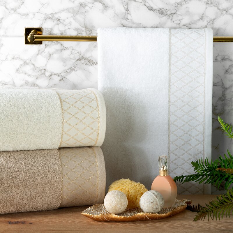 Ręcznik Lurex Layla srebrny 50 x 90 cm – miękki i chłonny