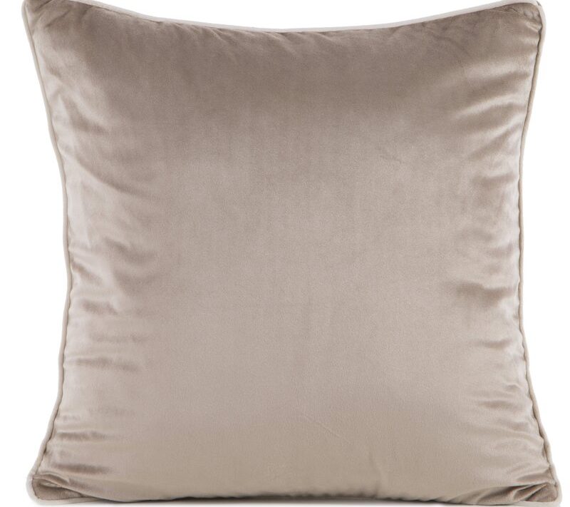 Poszewka velvet Gaja 2 ciemnobeżowa 45 x 45 cm – dodaje przytulności