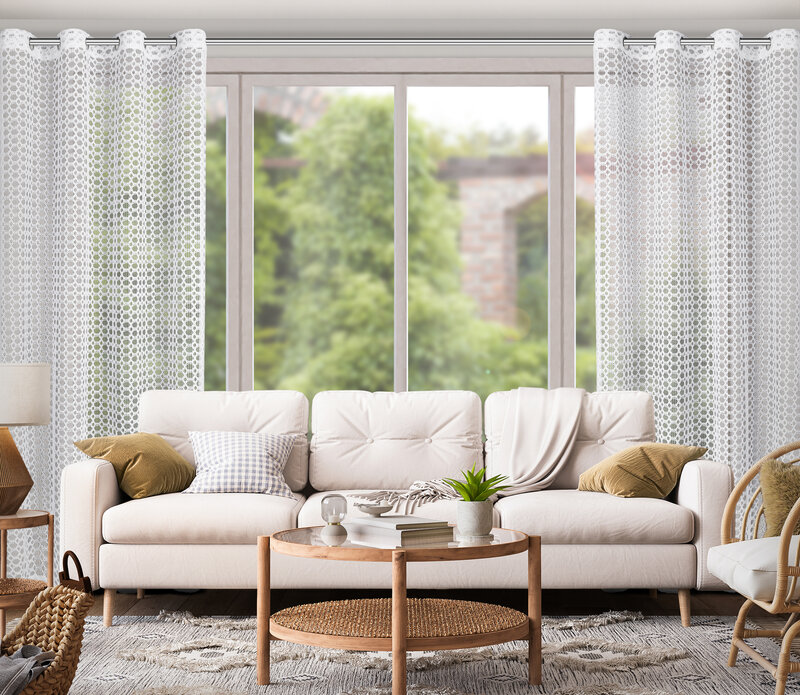 Firana gotowa biała 140 x 250 cm – rozprasza światło