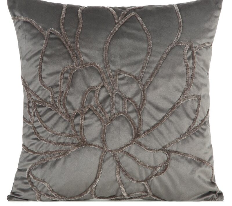 Poszewka velvet stalowa 45 x 45 cm – wprowadza blask