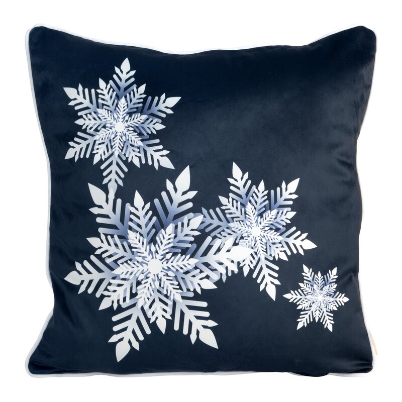 Poszewka świąteczna Carol02 granatowa 60 x 60 cm – welwetowa i trwała