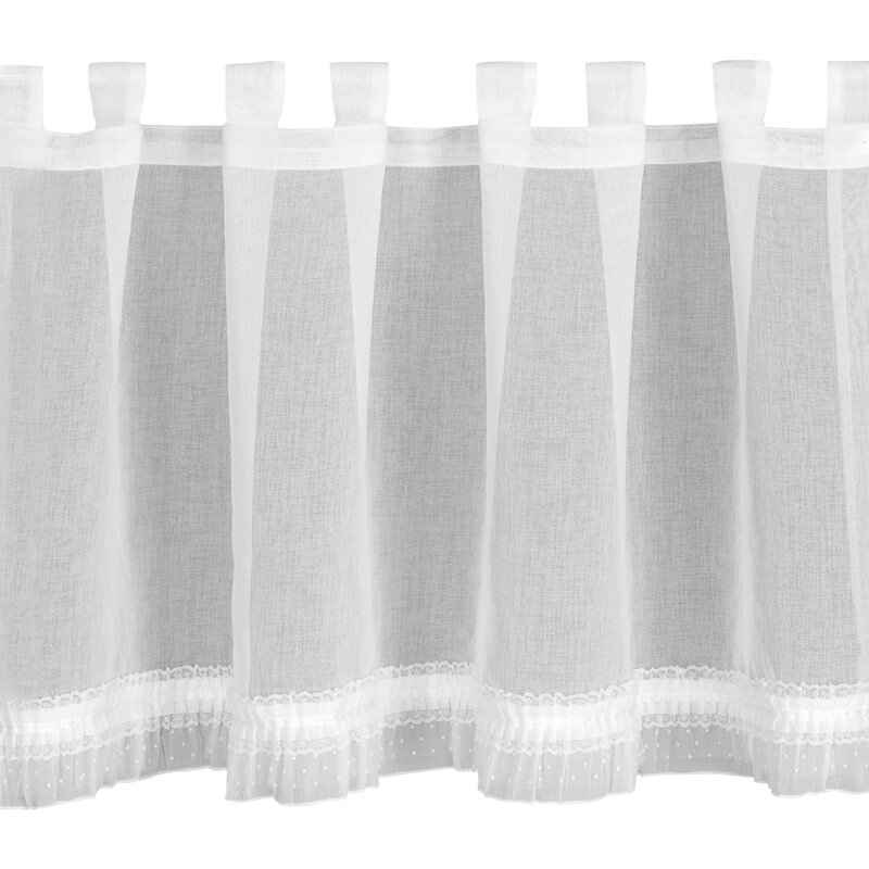 Firana gotowa Mary na szelkach biała 150 X 60 cm – wpuszcza światło i prywatność