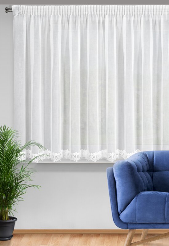 Firana gotowa Kaja biała 350 X 155 cm – rozświetla wnętrze
