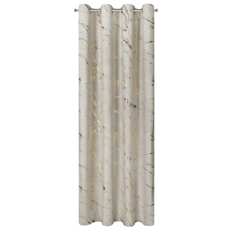 Zasłona gotowa Molly beżowa 140 X 250 CM – z błyszczącym wzorem
