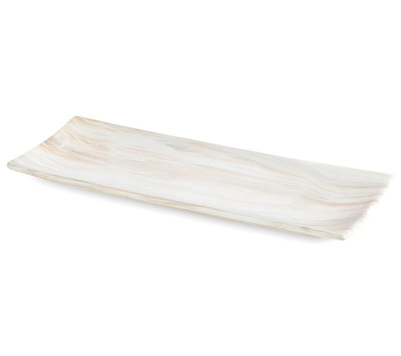 Patera ceramiczna Aliana beżowa 39 x 14 x 4 cm – na drobiazgi do salonu