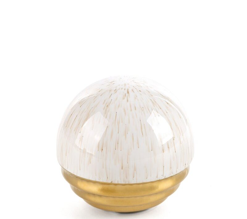 Kula ceramiczna Ari beżowa 9 X 9 cm – na stolik, komodę