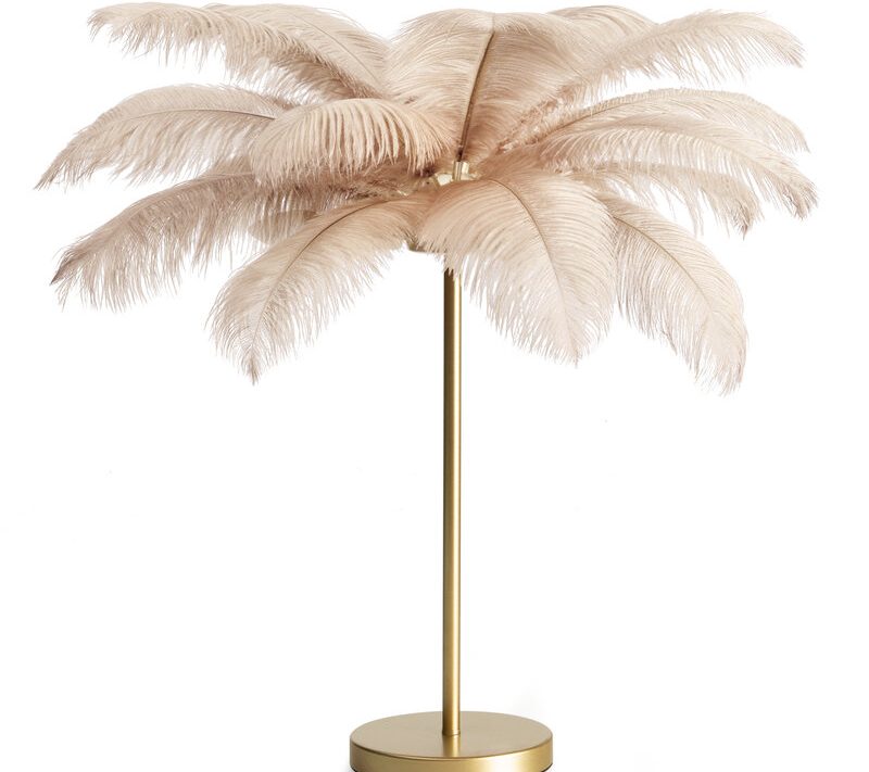Lampa stojąca Feri beżowa 65 X 65 X 68 cm – wprowadza blask