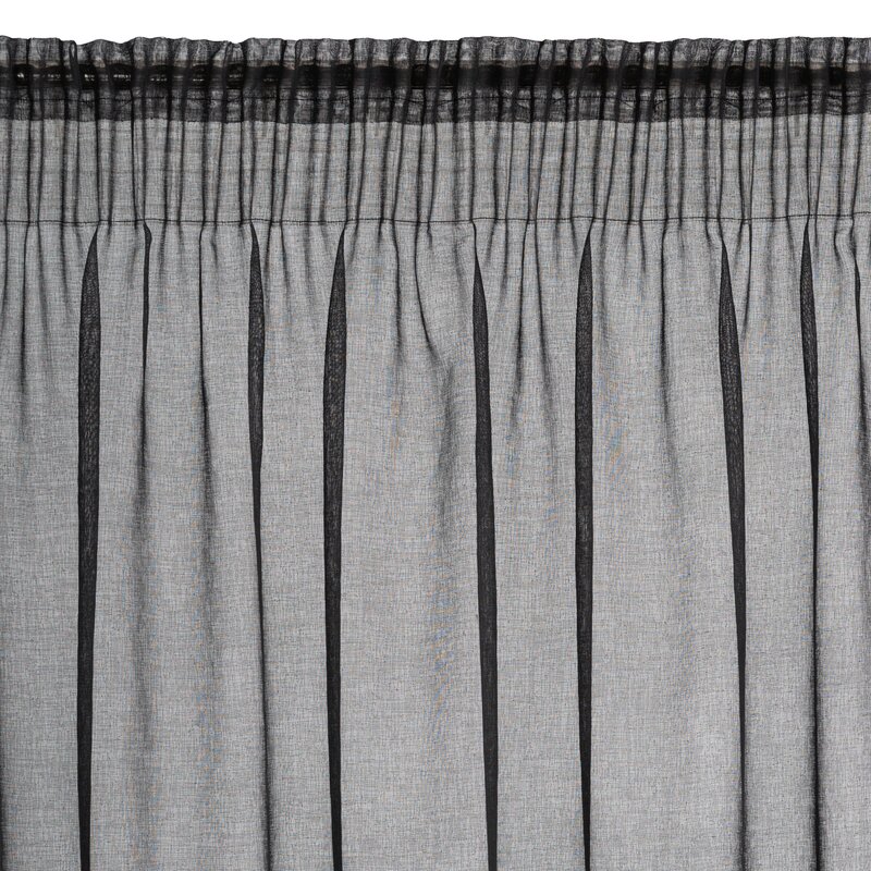 Firana gotowa Carli czarna 140 x 250 cm – zaciemniająca i stylowa