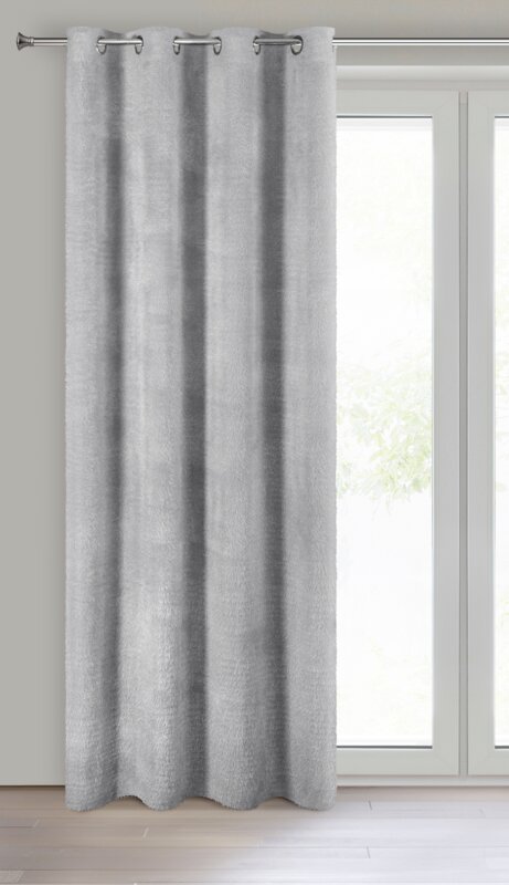 Zasłona gotowa AGIS srebrna 140 X 250 CM – aksamitnie miękka