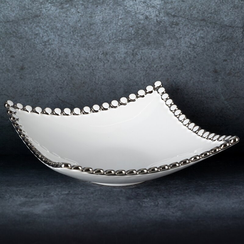 MISA DEKORACYJNA ELORA (01) 23 X 23 X 7 CM BIAŁY