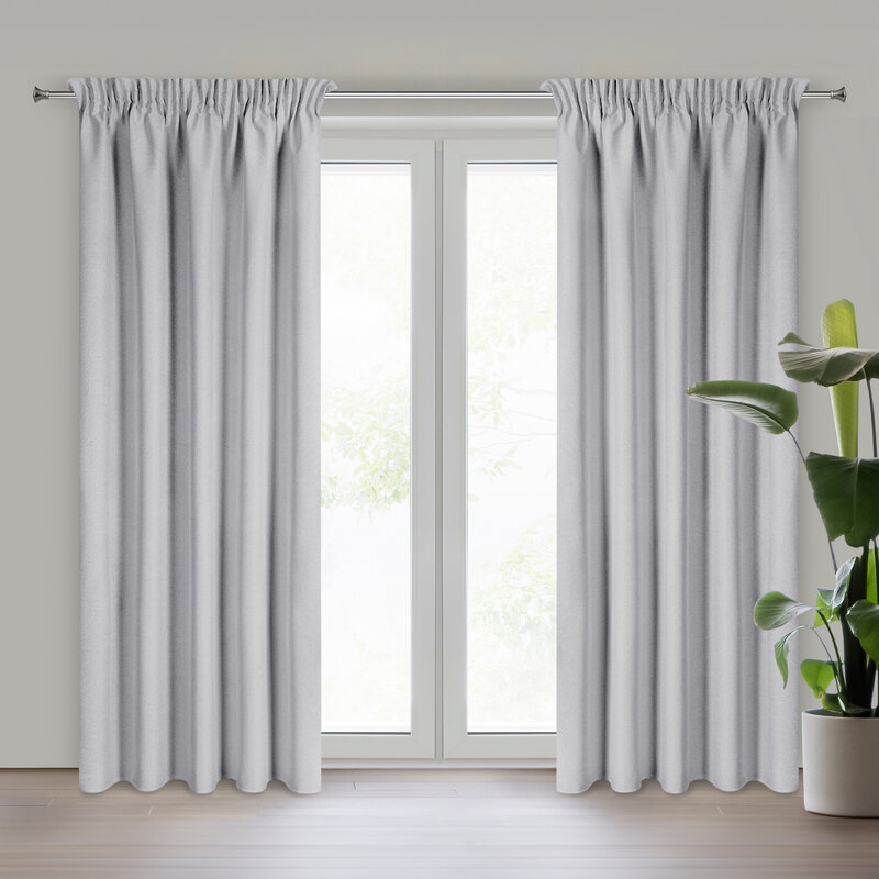Zasłona gotowa Suzan stalowa 135 x 270 cm – blokuje światło