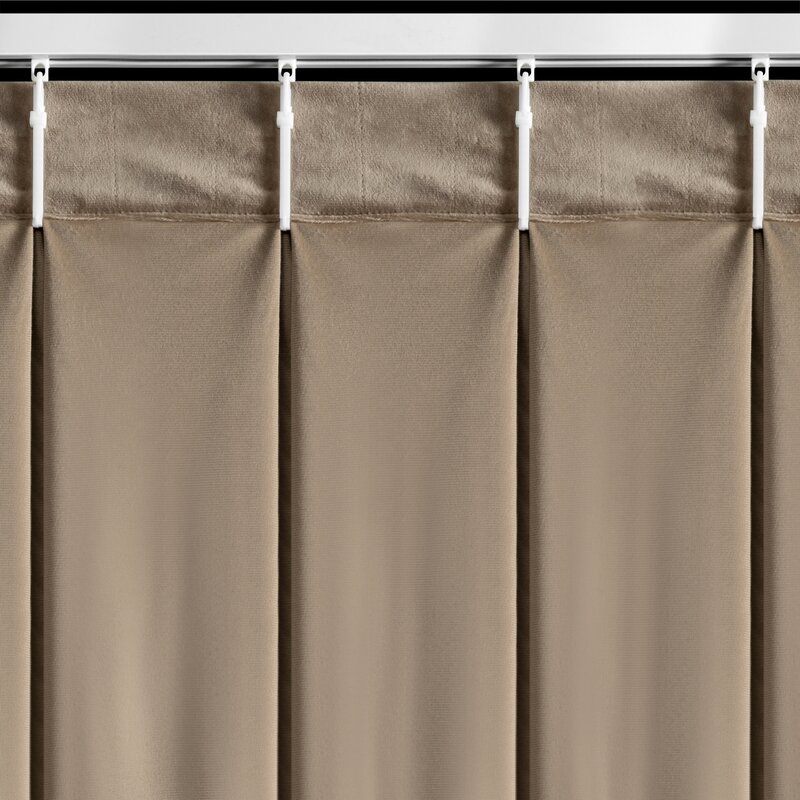 Zasłona gotowa welurowa ciemnobeżowa 80 x 270 cm – wprowadza przytulność