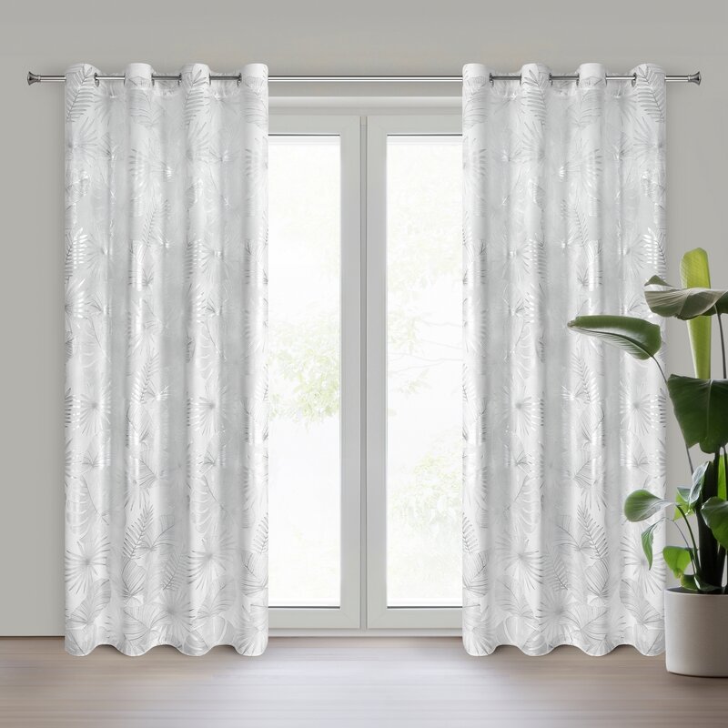 Zasłona gotowa biała 140 x 250 cm – dodaje elegancji