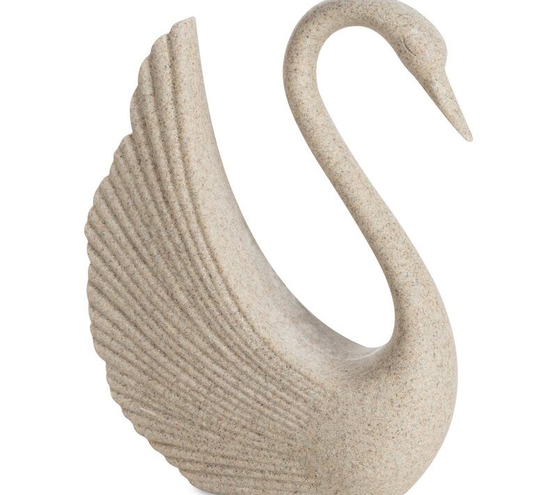 Figurka ceramiczna Logan beżowa 16 X 6 X 20 CM – do salonu i sypialni