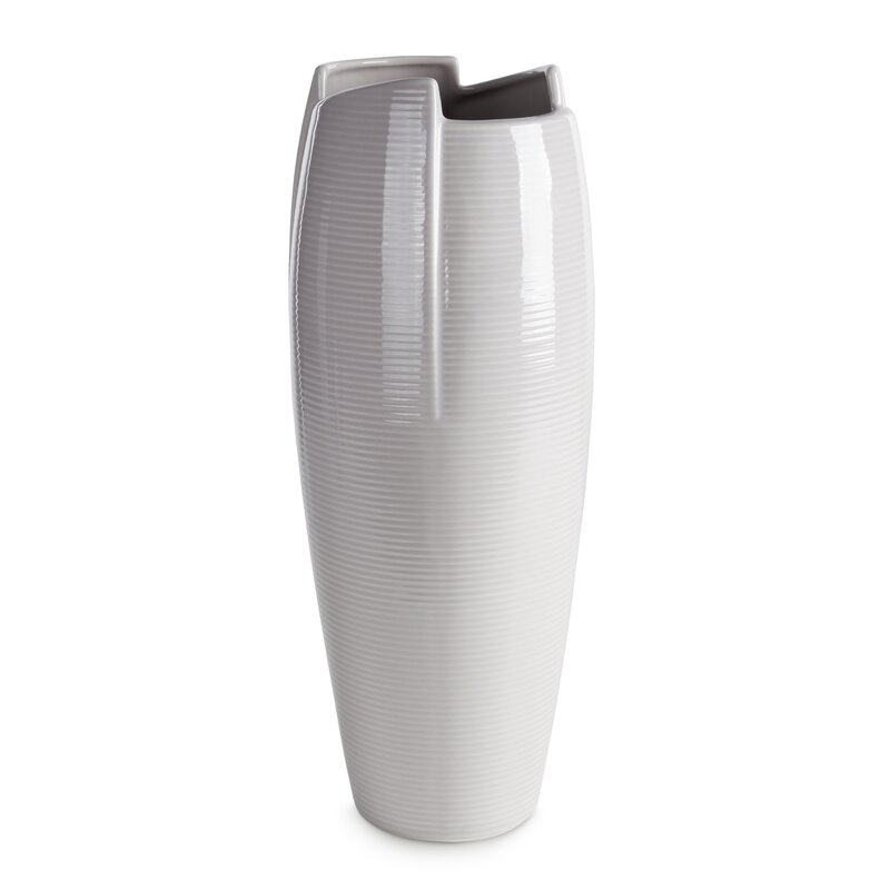 Wazon ceramiczny Hali popielaty 18 x 18 x 46 cm – na susze i kwiaty