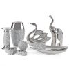 Figurka ceramiczna Palmera srebrna 27 X 8 X 26 CM – do salonu i sypialni