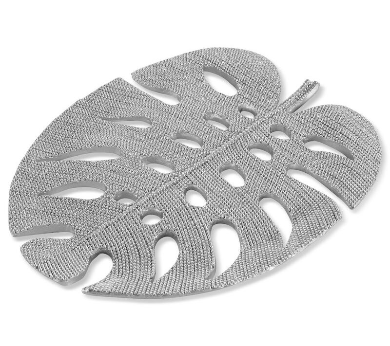 Patera dekoracyjna Eldo srebrna 27 x 22 x 2 cm – stylowa ozdoba