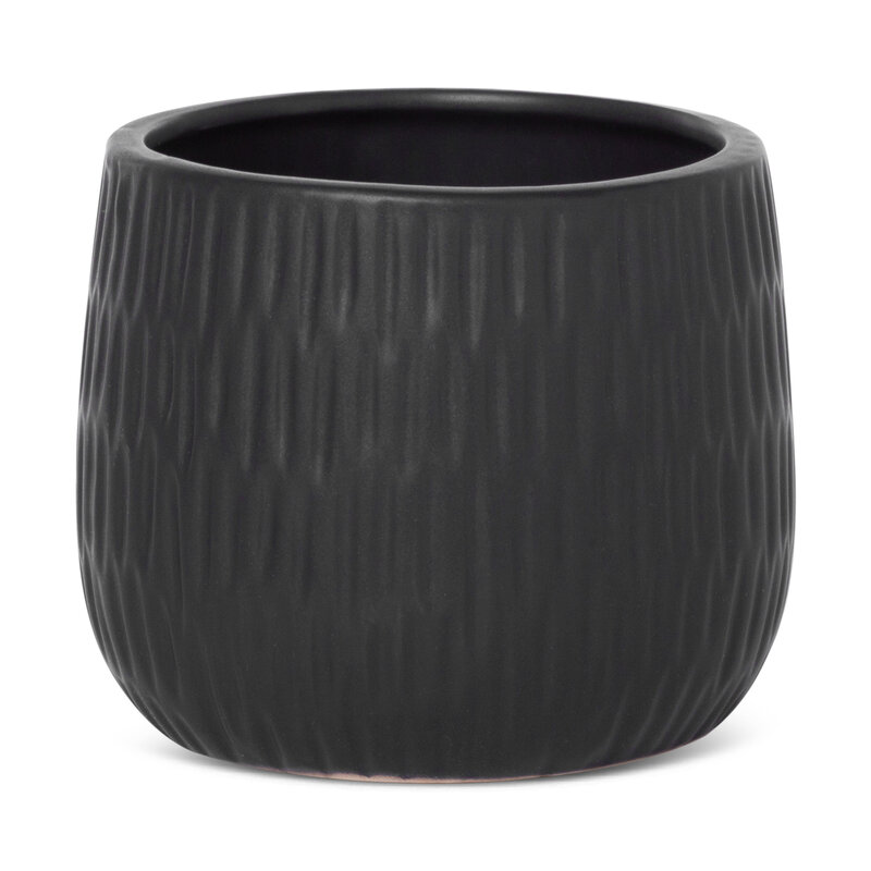 Doniczka ceramiczna czarna fi 16 x 13 cm – idealna na rośliny