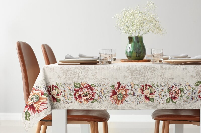 Obrus gobelinowy SZE/CHO/1182 naturalny 140x180 cm – doda ciepła jadalni