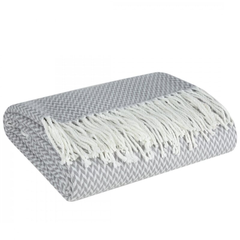 Koc akrylowy 3 stalowy 130 X 170 CM – miękki i stylowy