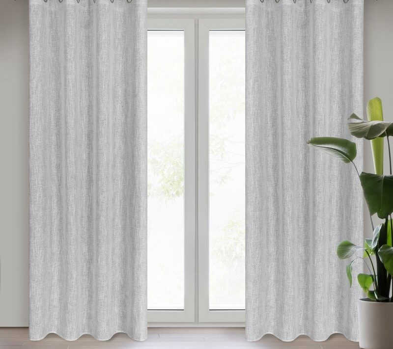 Zasłona gotowa Agnes popielata 140 x 250 cm – zaciemnia wnętrze