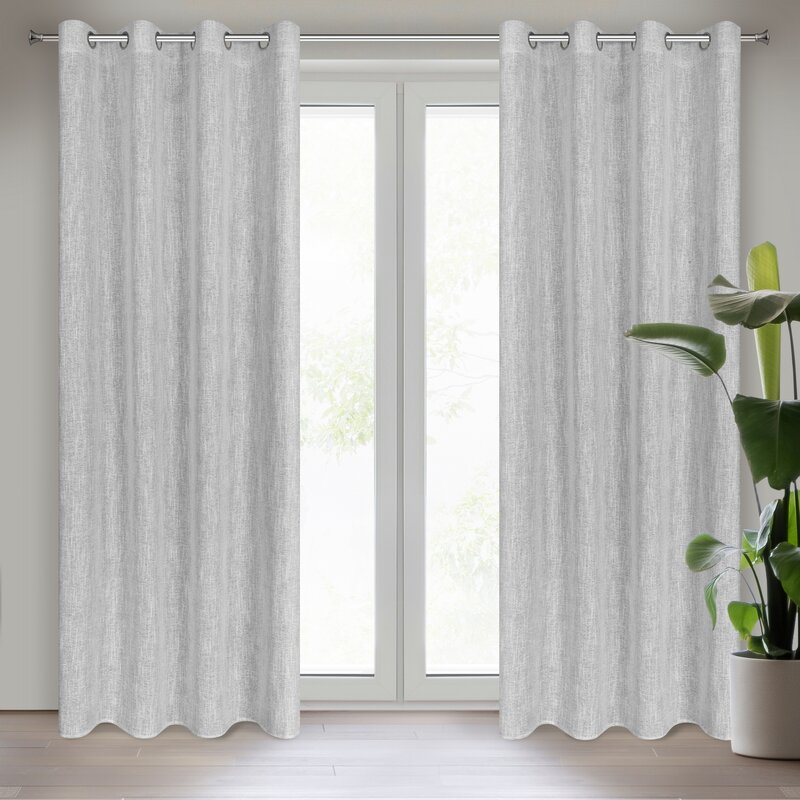 Zasłona gotowa Agnes popielata 140 x 250 cm – zaciemnia wnętrze