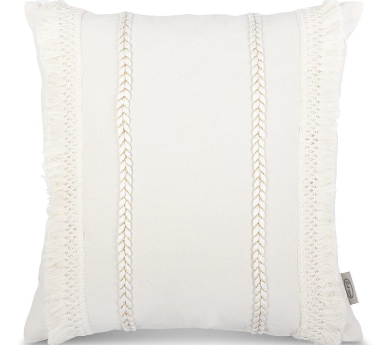 Poszewka boho kremowa 45 x 45 cm – doda przytulności
