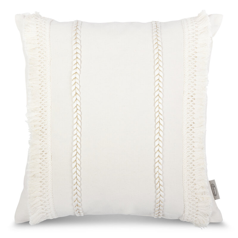 Poszewka boho kremowa 45 x 45 cm – doda przytulności