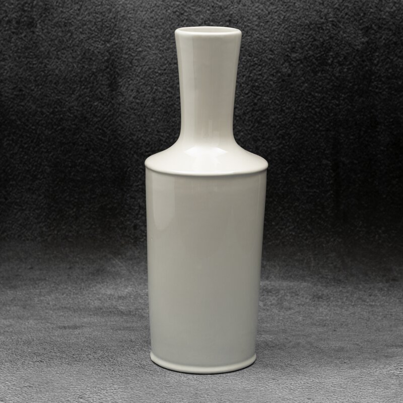Wazon ceramiczny Simona3 perłowy fi 13 x 36 cm – na susze i kwiaty
