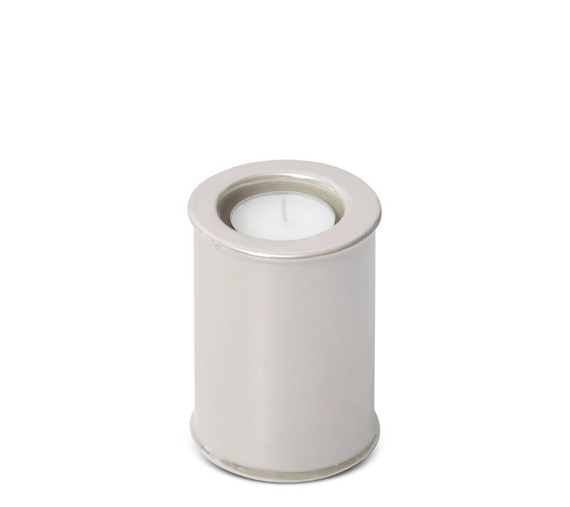 Świecznik ceramiczny perłowy fi 7 x 10 cm – subtelny blask