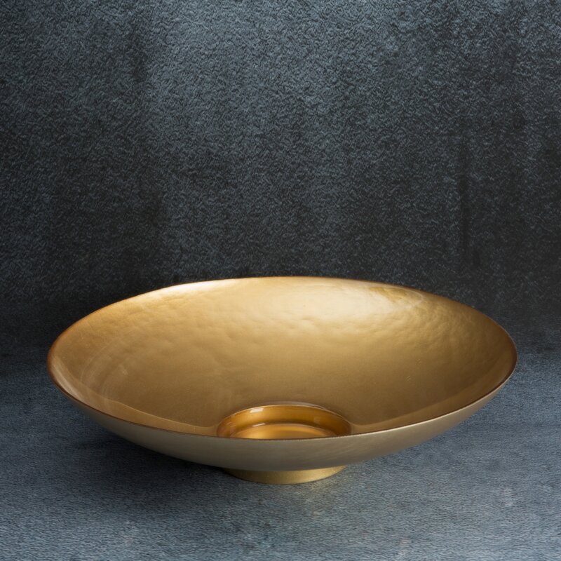 Misa szklana Kala złota fi 35 x 9 cm – elegancka ozdoba