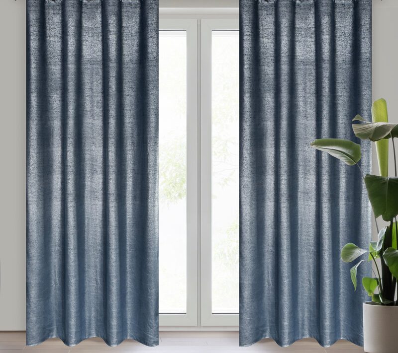 Zasłona gotowa AMBI granatowa 140 X 250 CM – miękka i dekoracyjna