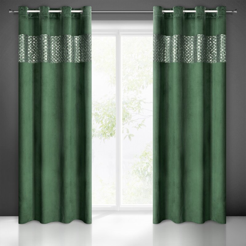 Zasłona gotowa Margot ciemnozielona 140 x 250 cm – zaciemnia pomieszczenie