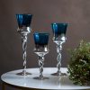 Świecznik szklany Clare2 srebrny fi 10 x 25 cm – subtelne światło w domu