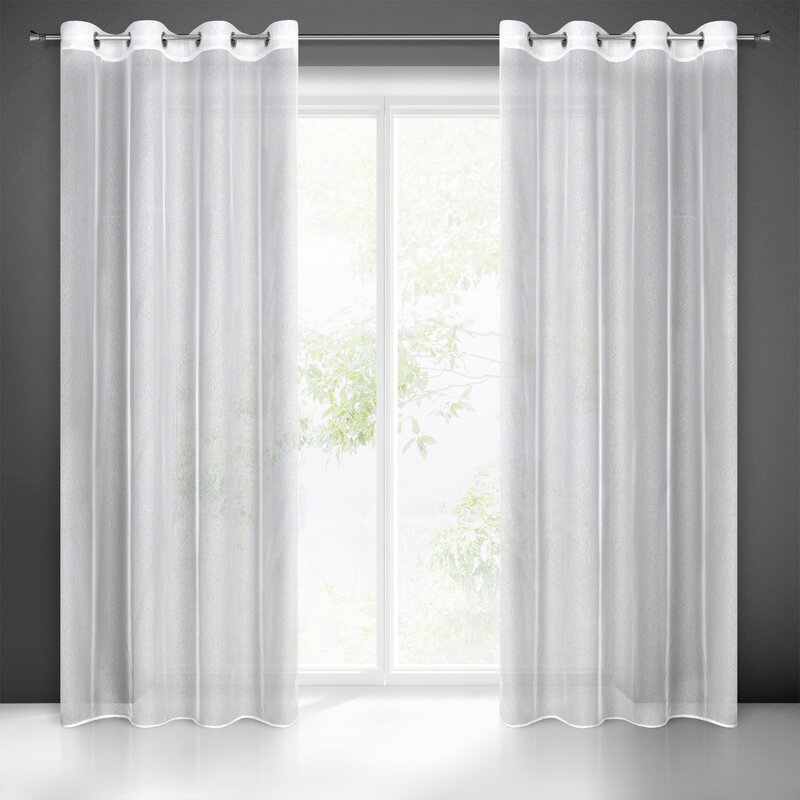 Firana gotowa Tamina biała 140 x 250 cm – rozświetla wnętrze