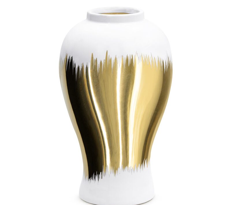 Wazon ceramiczny Tala biały fi 17 x 26 cm – na suszone kwiaty
