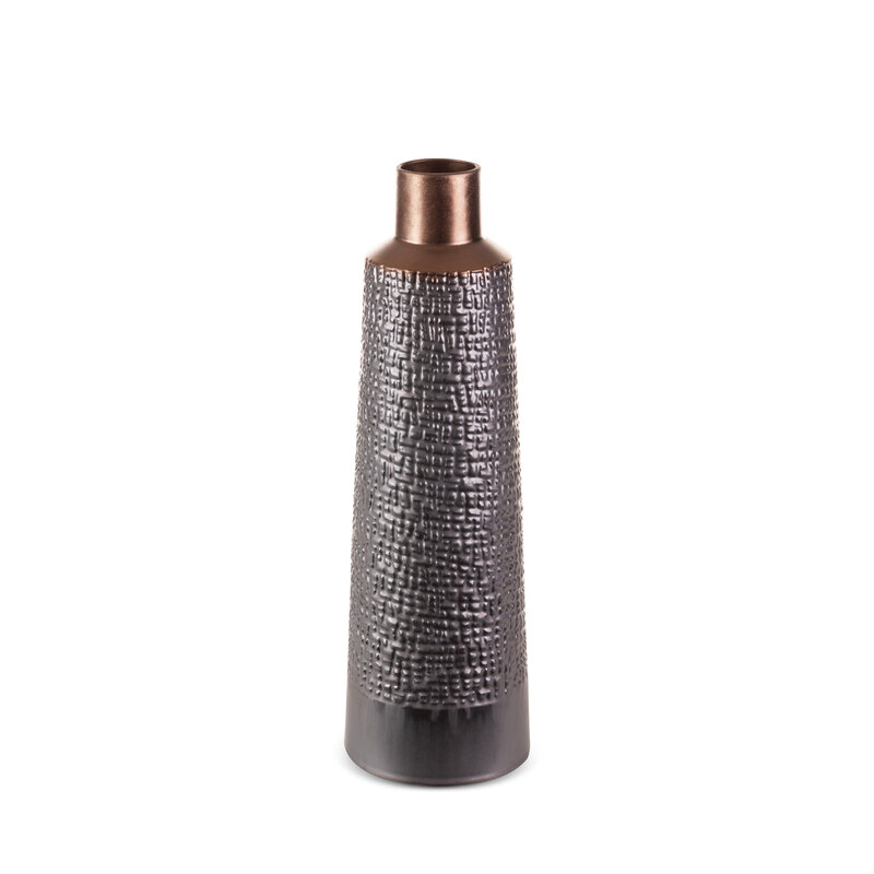 Wazon ceramiczny Morena stalowy fi 16 x 50 cm – idealny na kwiaty