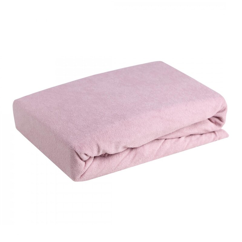 Prześcieradło frotte pudrowy róż 220x200 cm – miękkie i przytulne