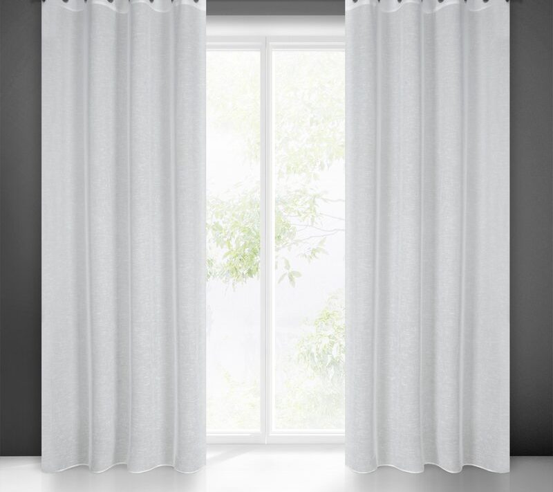 Firana gotowa biała 140 x 250 cm – rozjaśnia wnętrze