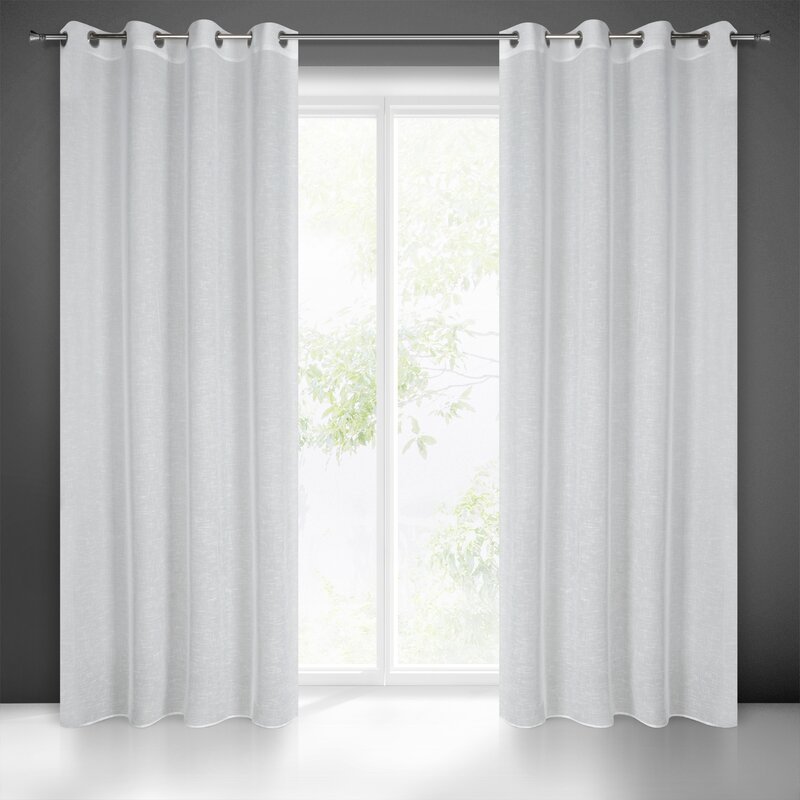 Firana gotowa biała 140 x 250 cm – rozjaśnia wnętrze