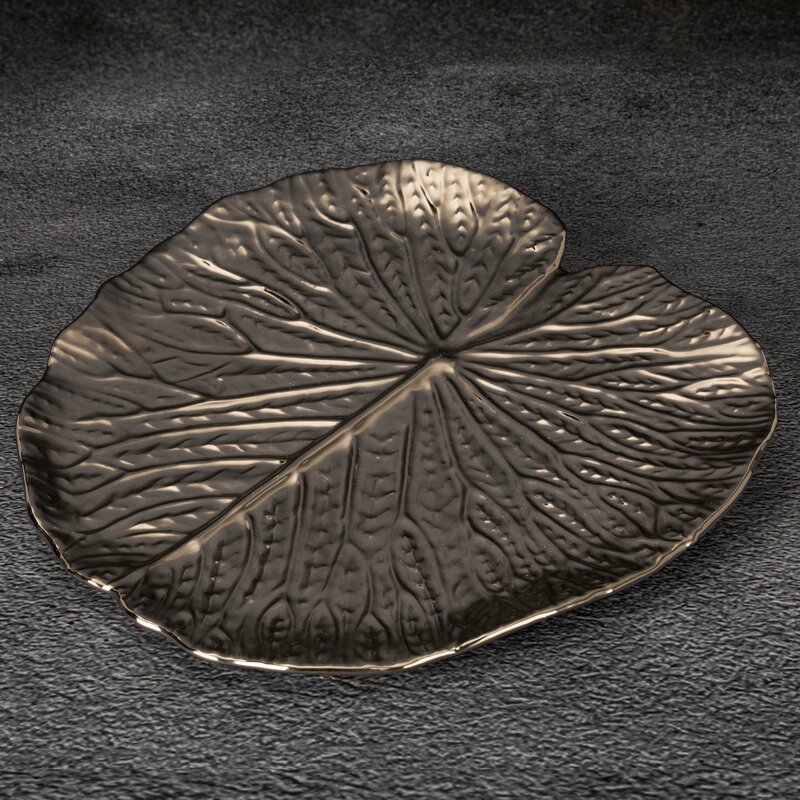 Patera dekoracyjna Kalina srebrna 27 x 2 cm – stylowa podstawa na biżuterię