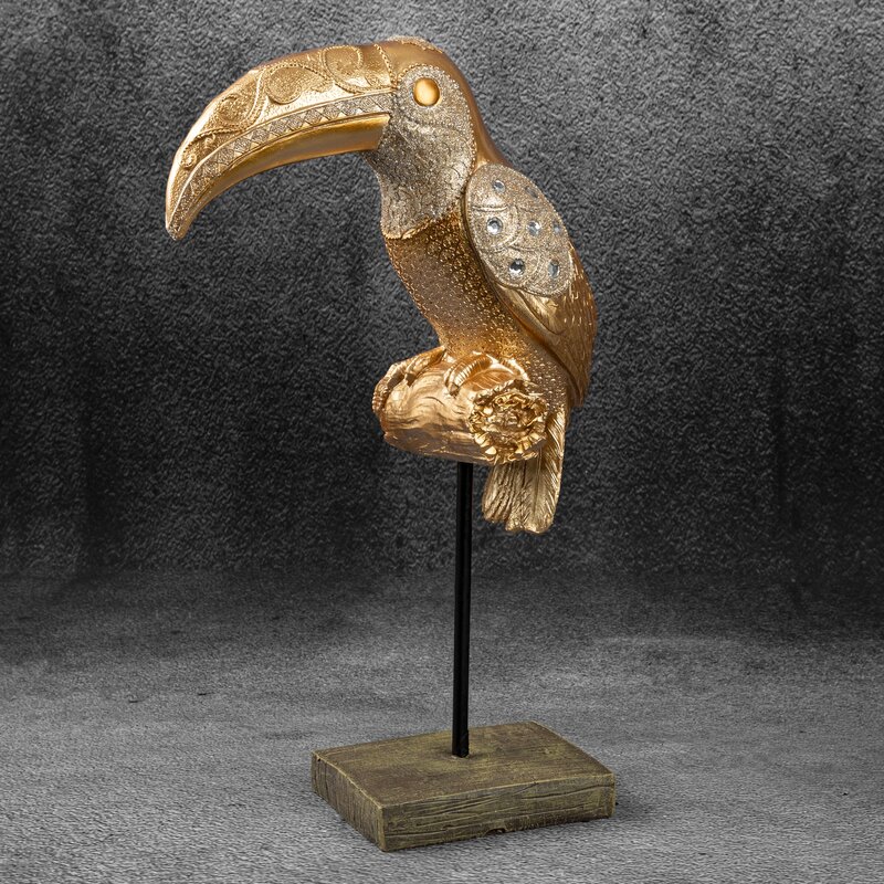 Figurka ceramiczna Femi złota 23 x 12 x 40 cm – doda blasku wnętrzu