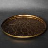 Patera szklana Suzi złota fi 33 x 2 cm – efektowna dekoracja