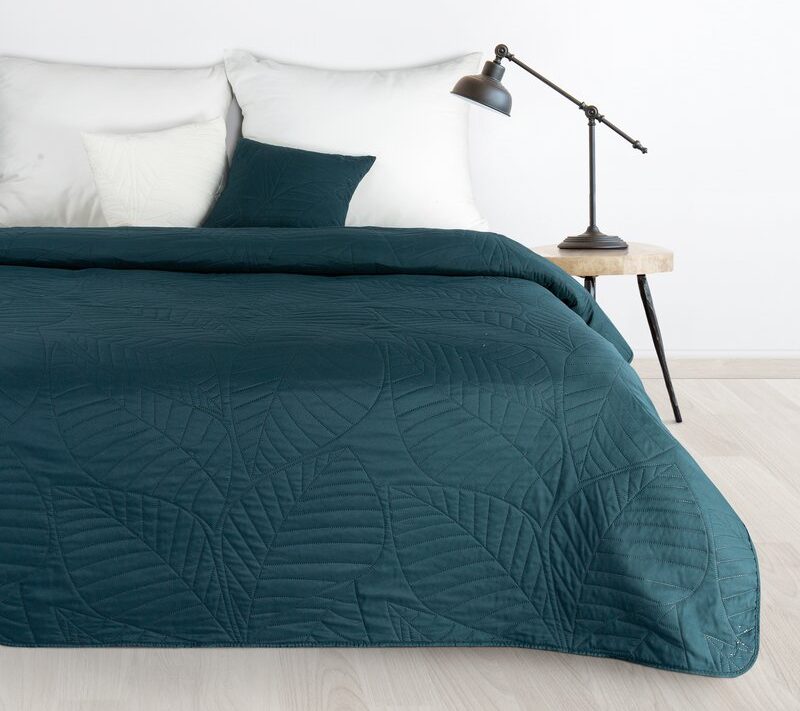 Narzuta microfibra ciemnoturkusowa 170 x 210 cm – doda szyku sypialni