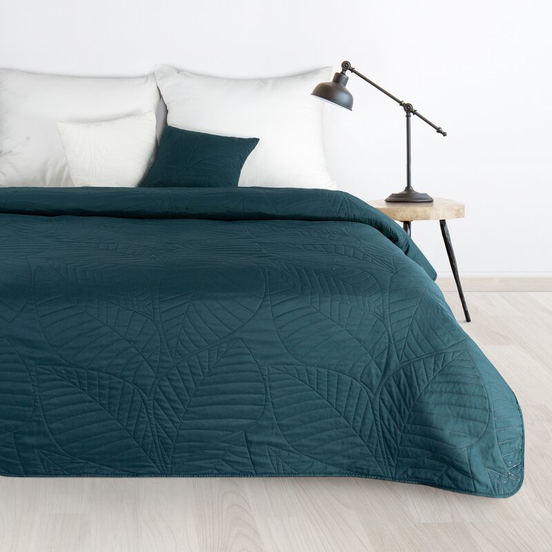Narzuta microfibra ciemnoturkusowa 170 x 210 cm – doda szyku sypialni
