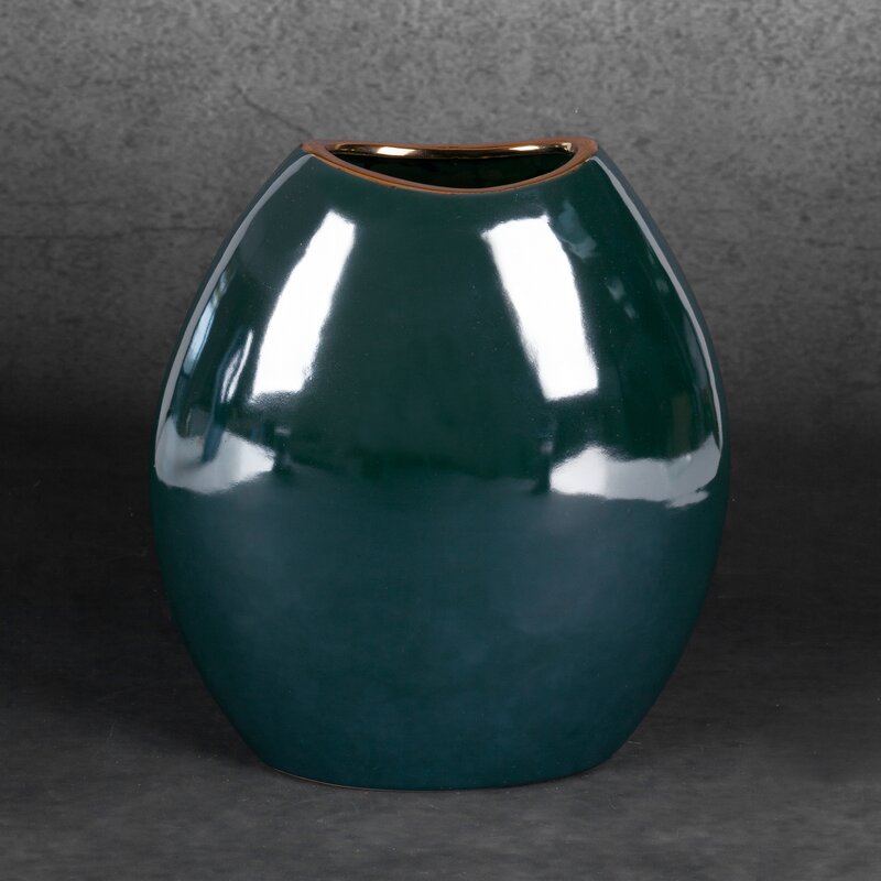 Wazon ceramiczny Amora2 zielony 18 x 9 x 20 cm – na suszone kwiaty