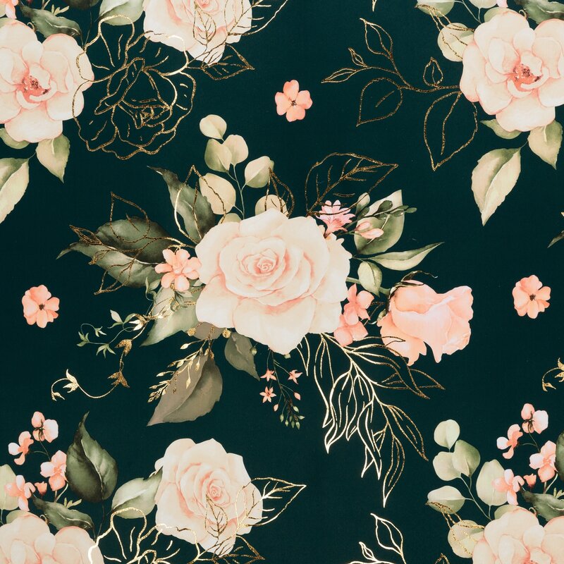 ZASŁONA GOTOWA ROSE NA TAŚMIE 135 X 270 CM CIEMNOZIELONY