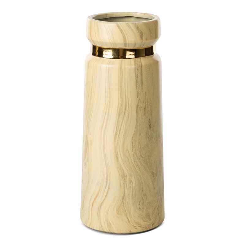 Wazon ceramiczny Aliza beżowy fi 12 x 30 cm – na susze i kwiaty