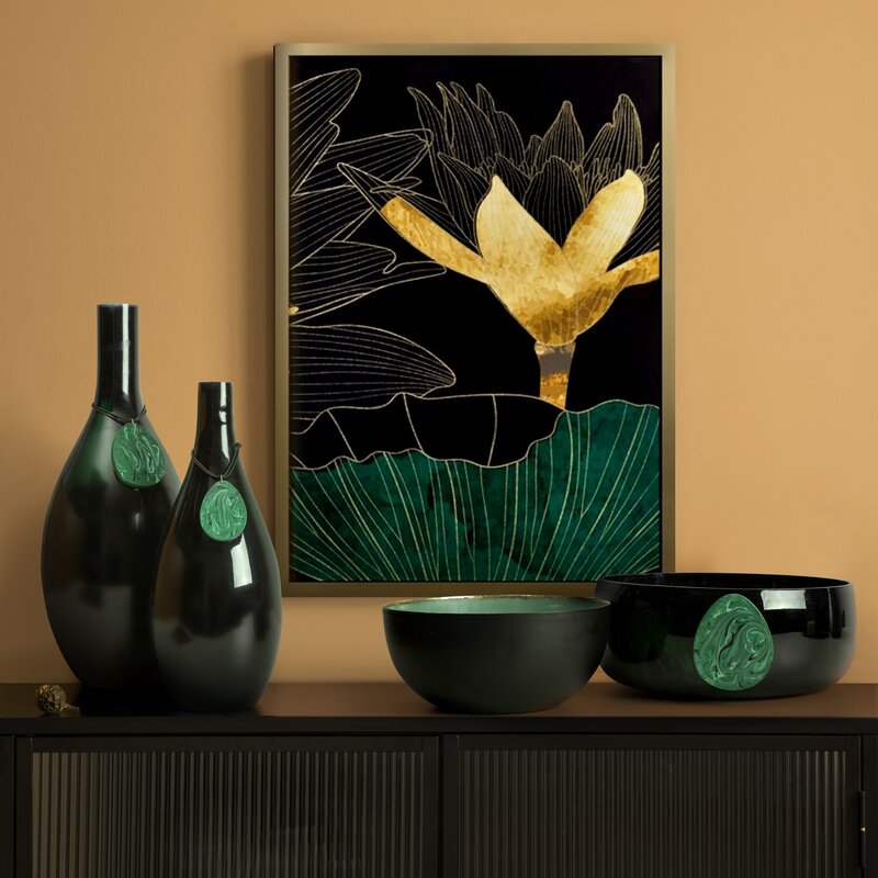 Wazon szklany Capri czarny fi 18 x 48 cm – na suszone kwiaty